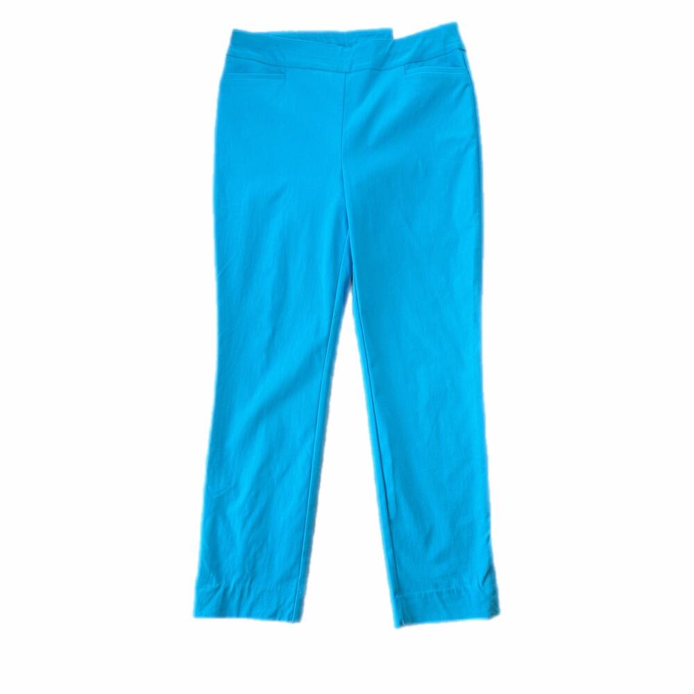 Chico’s NEW Sz 0 Turquoise Brigitte Slim Ankle Slimming Ankle Crop Pull On Pants